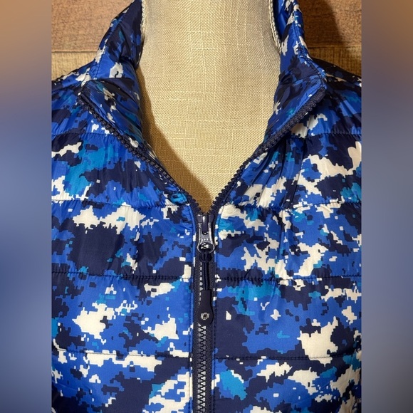 🌻 IBKUL Women's Athleisure Polartec Power Fill Blue Camo Print Quilted Vest sz S - Picture 6 of 15